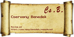 Cserveny Benedek névjegykártya