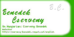 benedek cserveny business card